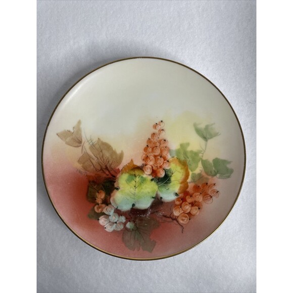 GERMANY Thomas Bavaria Hand Painted Flowers Plate Gold Gilded 7.5” - Picture 2 of 10